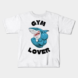 Gym lover shark Kids T-Shirt